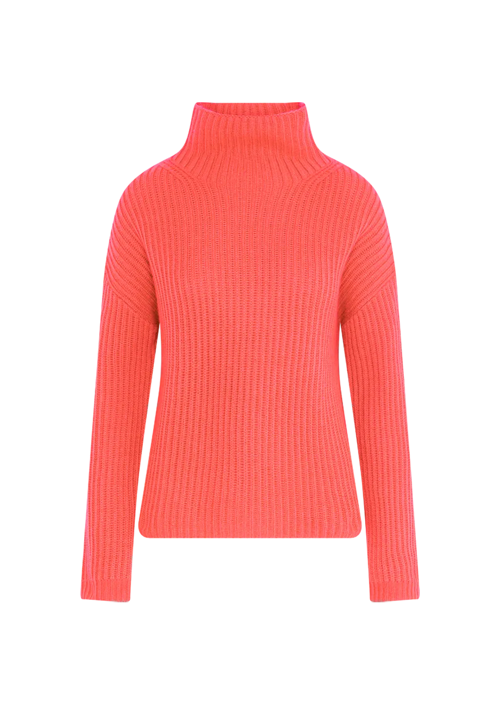 0039 ITALY LONA Turtleneck Sweater in Bright Coral 