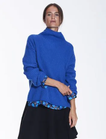 0039 ITALY LONA Turtleneck Sweater in Cobalt 