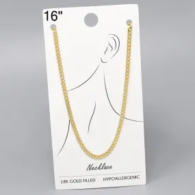 18K Gold Filled Curb Chain Necklace - 16