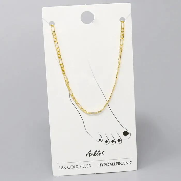 18K Gold Filled Figaro Chain Anklet