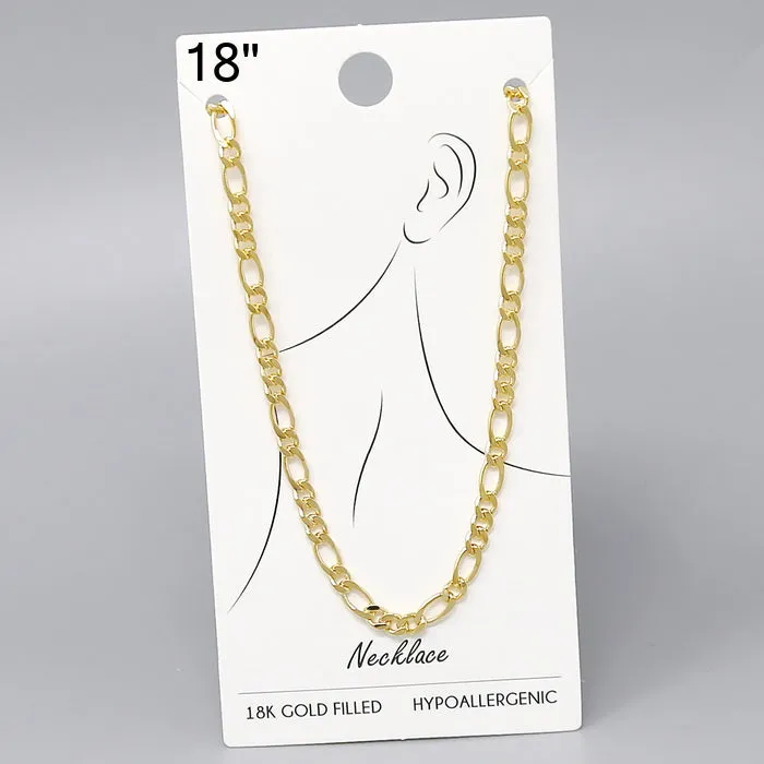 18K Gold Filled Figaro Chain Necklace - 18