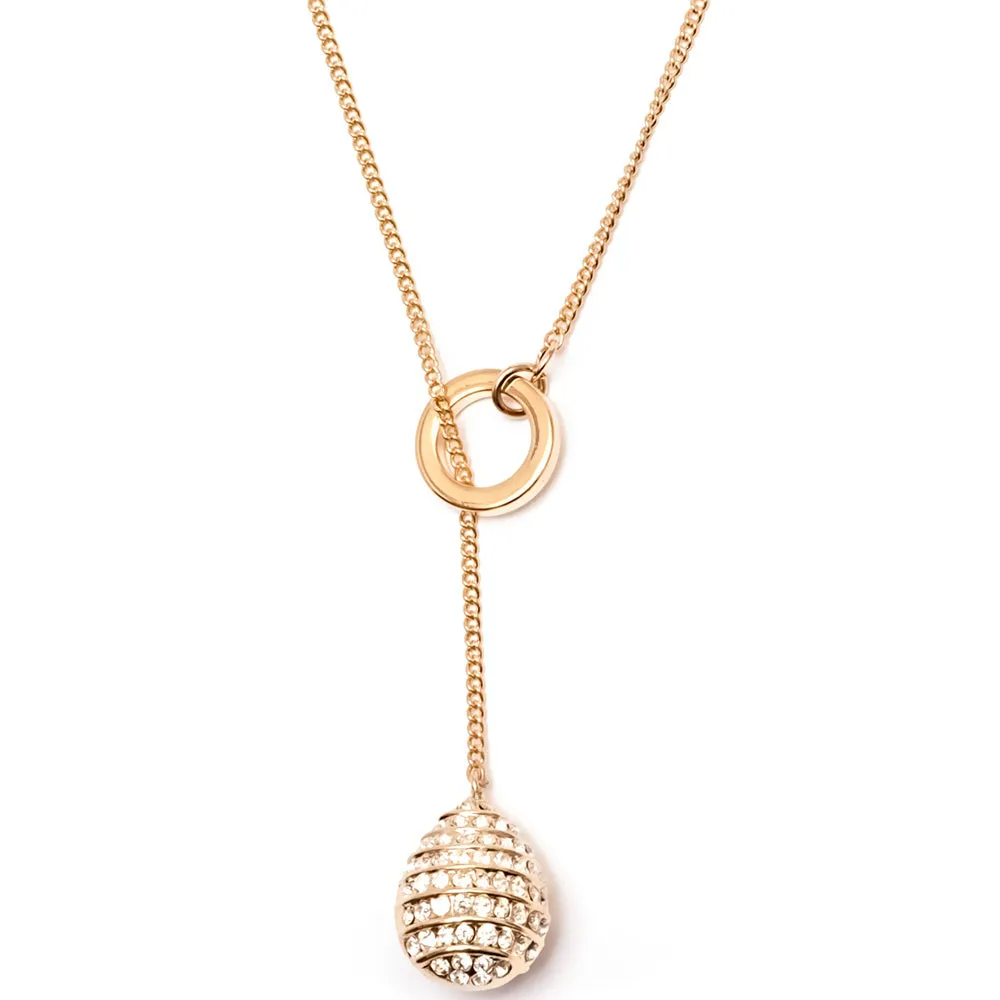 18K Gold Filled Lariat  Pendant Necklace