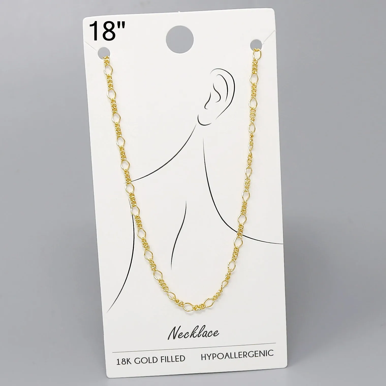 18K Gold Filled Textured  Necklace - 18