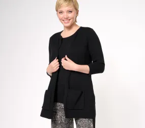 "As Is" Isaac Mizrahi Live! Regular Element Long Sweater Cardigan