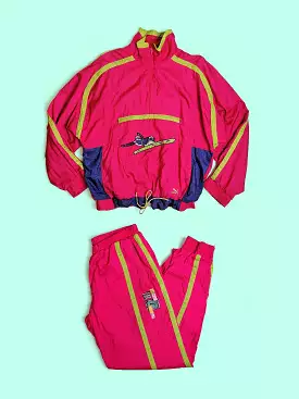 80's PUMA Unisex Tracksuit Pink - size L