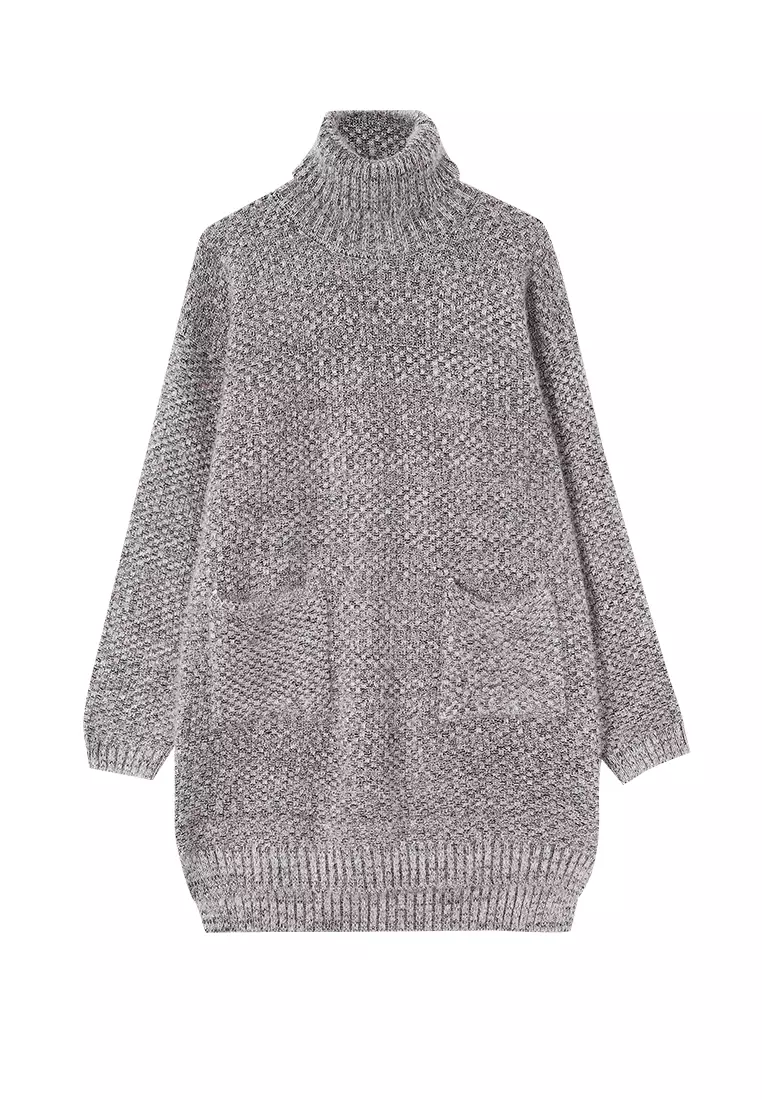 A-IN GIRLS Fashion High Neck Long Sweater