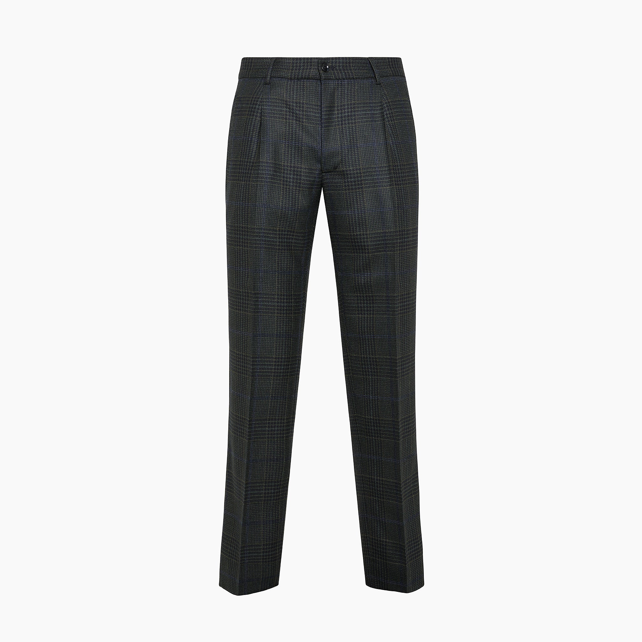 Alain Pleated Chino in Prince of Wales wool