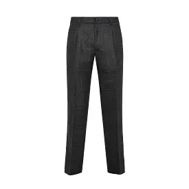 Alain Pleated Chino in Prince of Wales wool