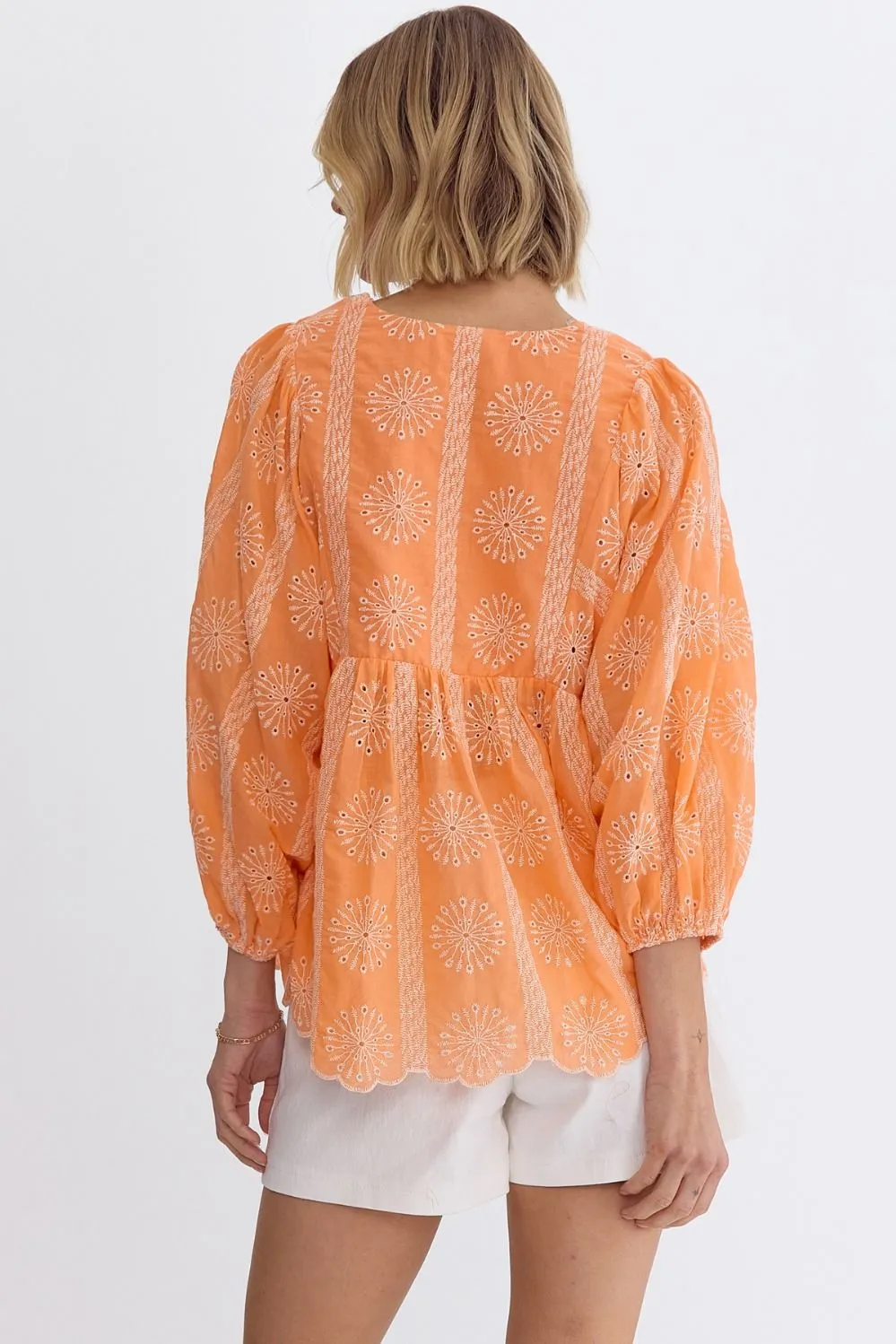 Apricot Dreams Embroidered Top