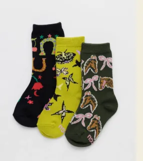 Baggu: Kids Crew Sock Set of 3 - Jessica Williams