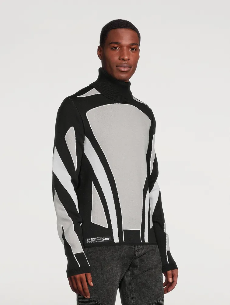 BALMAIN Wool-Blend Turtleneck Sweater