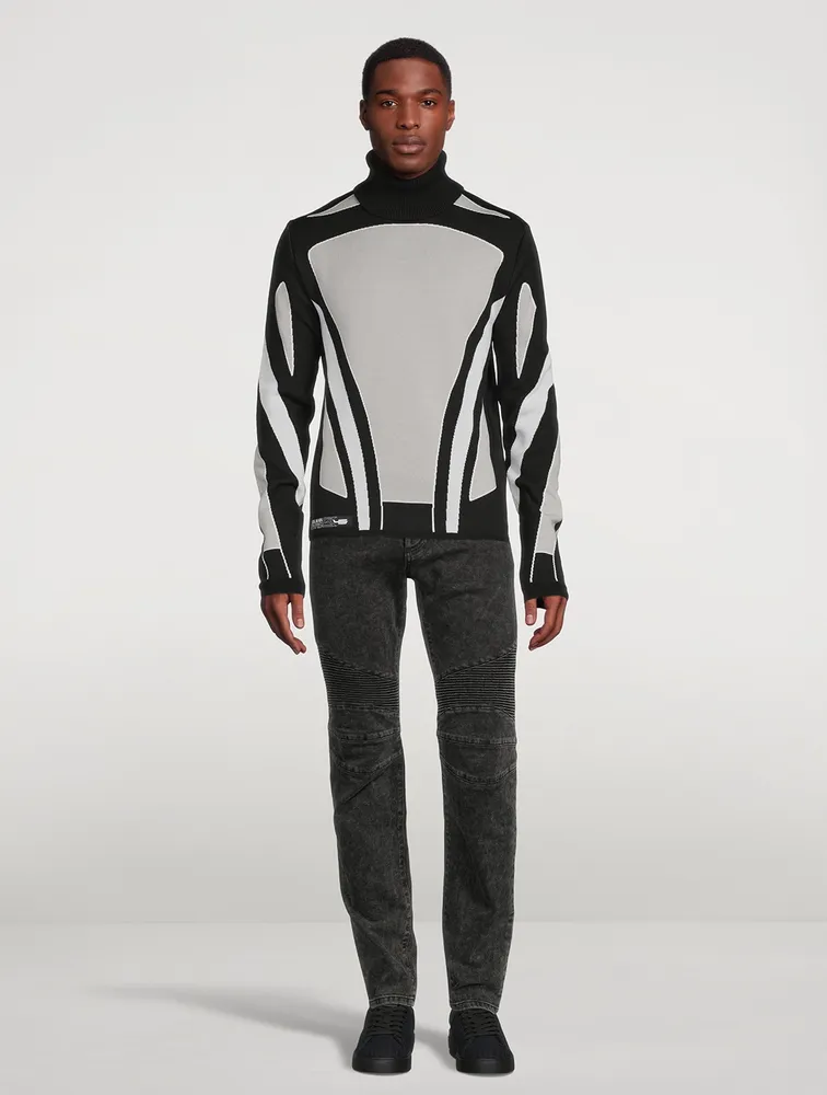 BALMAIN Wool-Blend Turtleneck Sweater