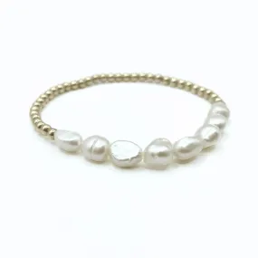 Baroque Row Pearl Bracelet in 14k Gold-Filled