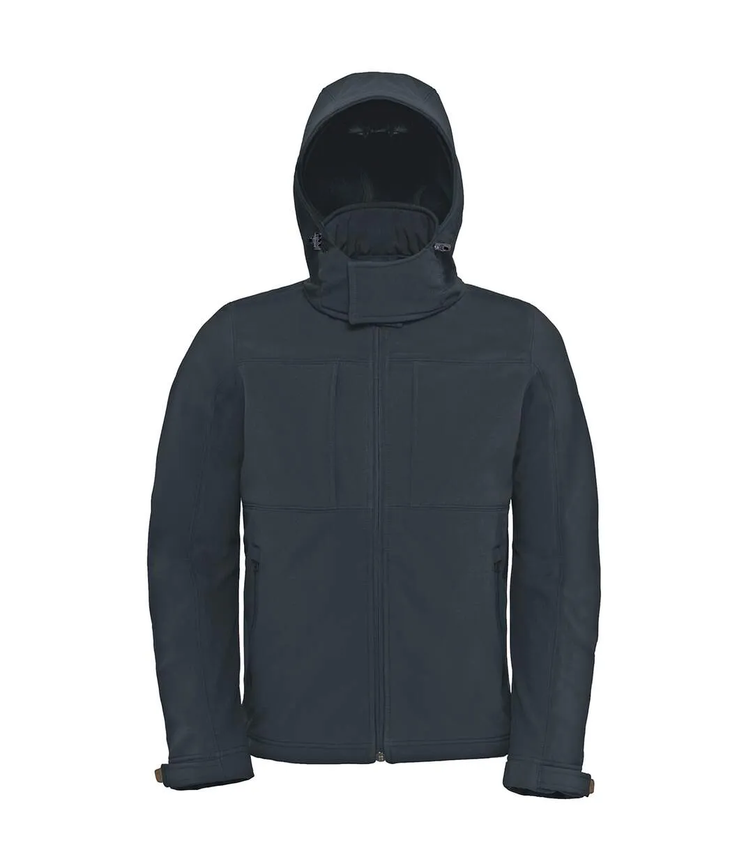 B&C Mens Hooded Softshell Breathable, Waterproof & Windproof Jacket (Fleece Lini (Dark Grey) - UTBC2001