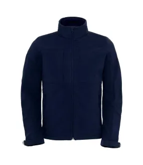 B&C Mens Hooded Softshell Breathable, Waterproof & Windproof Jacket (Fleece Lini (Navy Blue) - UTBC2001