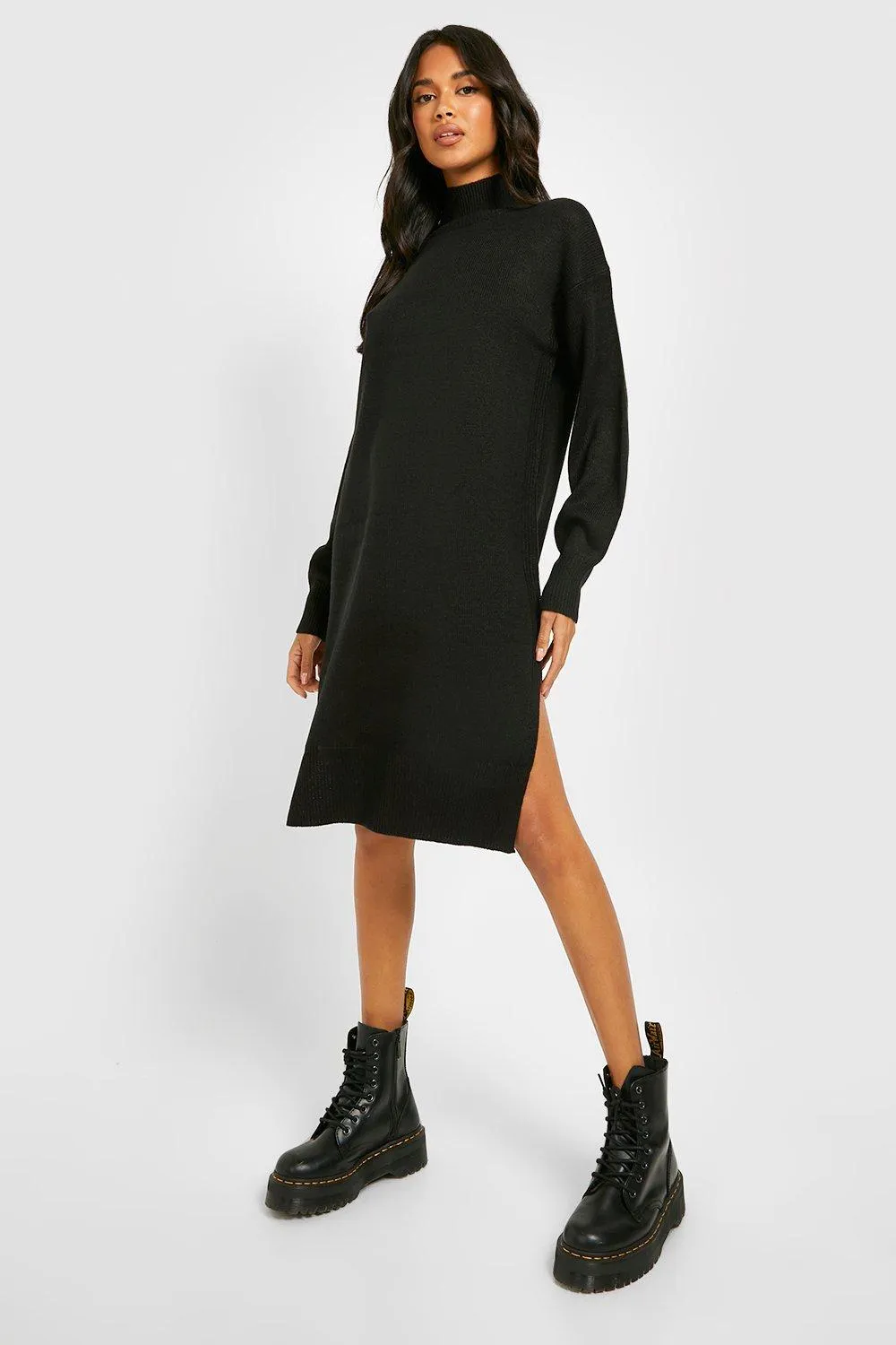 Bright Turtleneck Sweater Dress