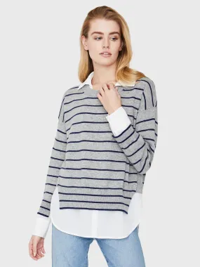     BROCHU WALKER  Women's The Looker Layered Stripe Crewneck Top    