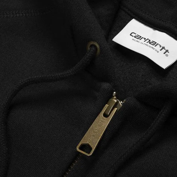 Carhartt WIP Hooded Chase Fleece Jacket Black - Gold