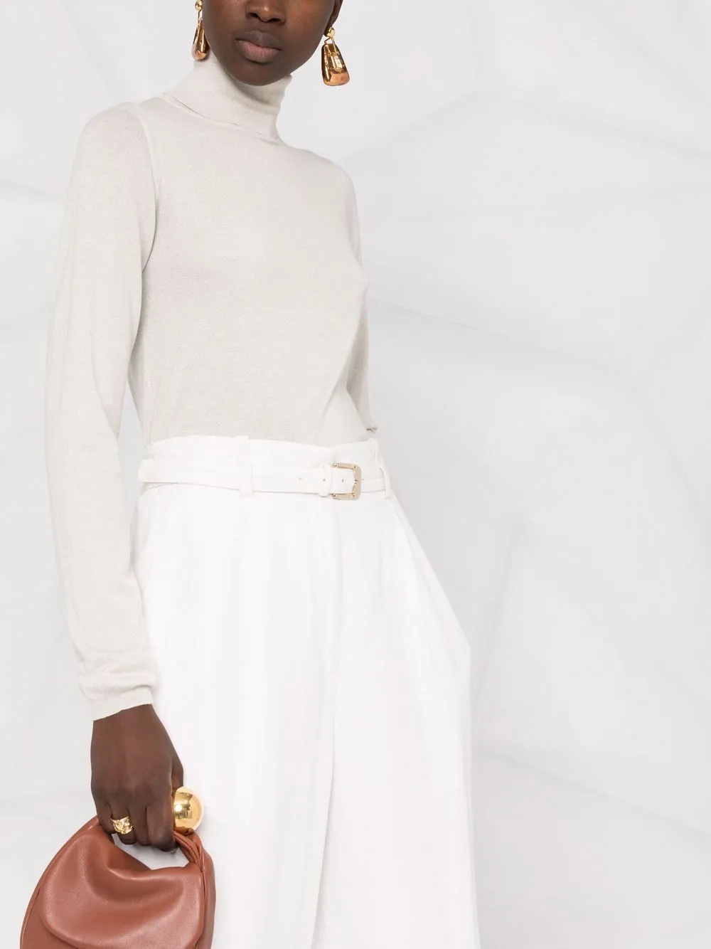 CASHMERE AND SILK BLEND TURTLENECK SWEATER