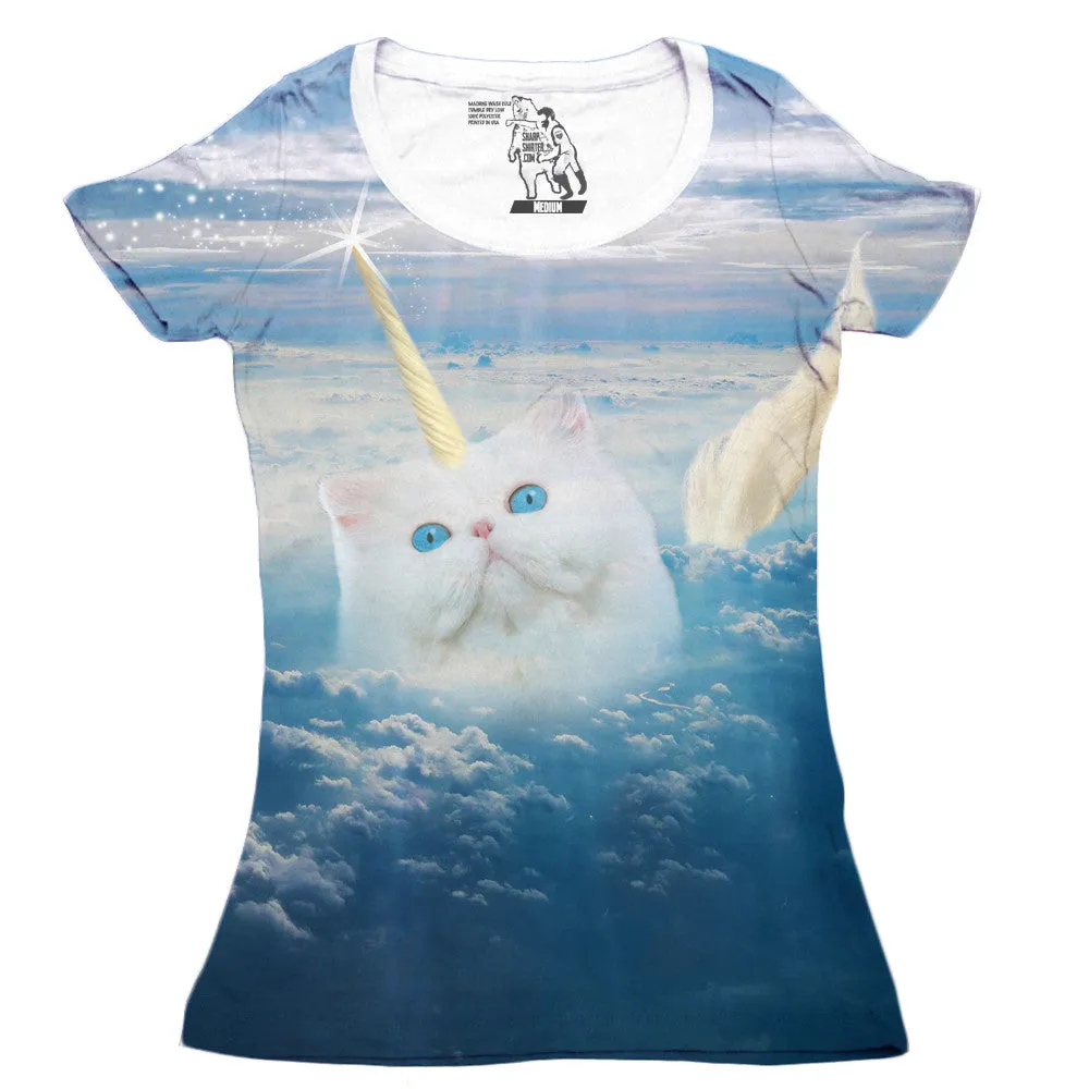 Caticorn Women's Graphic Tee Crewneck Top