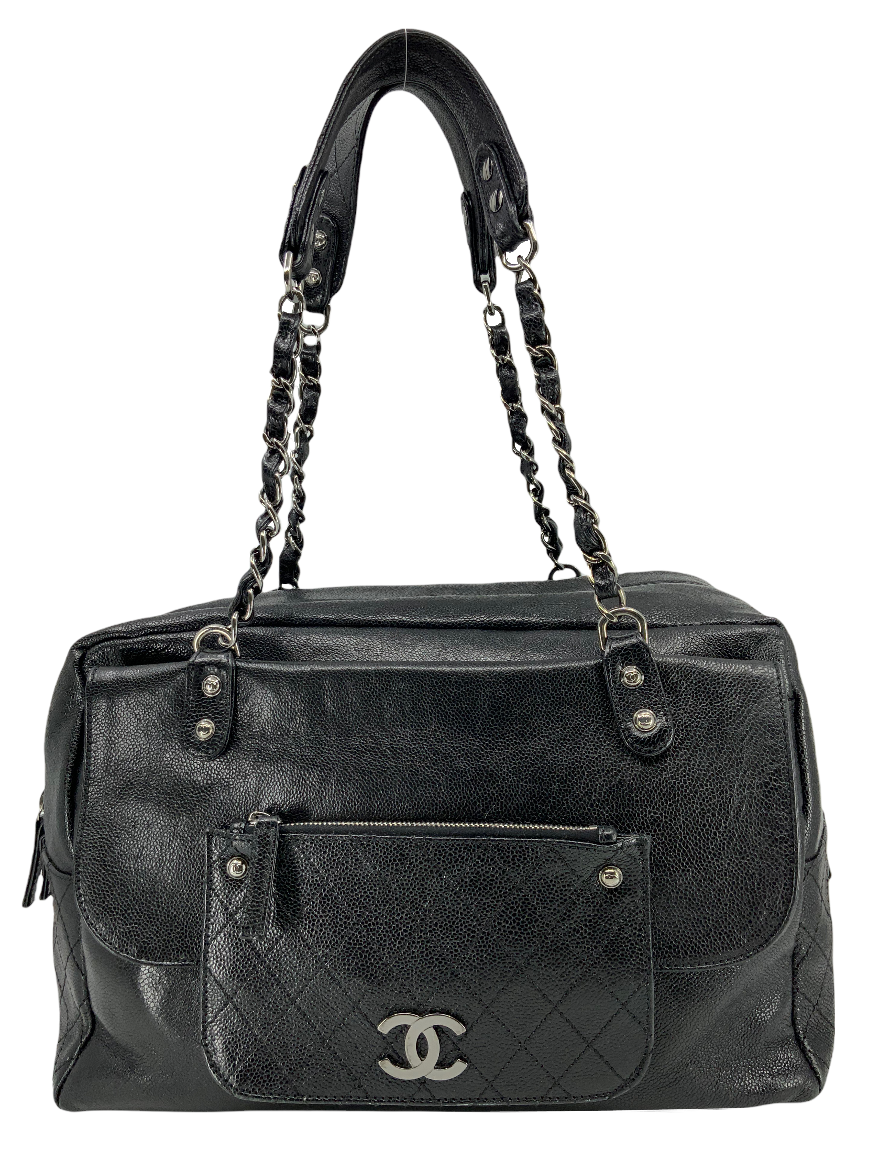 CHANEL Caviar Pocket In the City Shoulder Bag