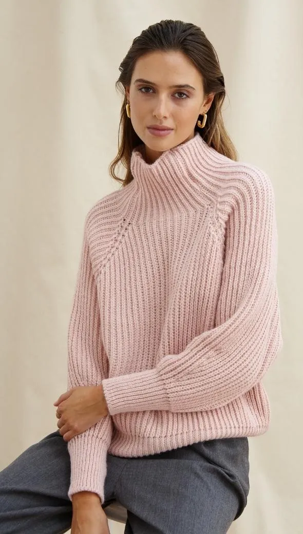 Charli SELMA Turtleneck Sweater in Rose 