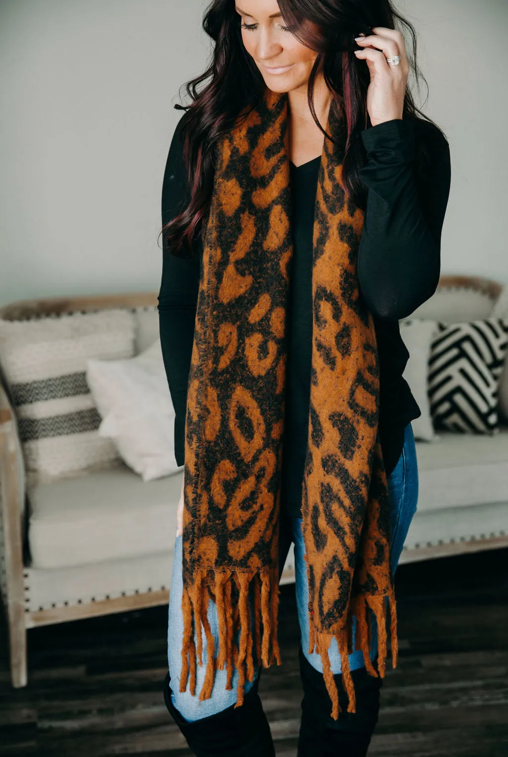 Cheetah Print Long Scarf FINAL SALE