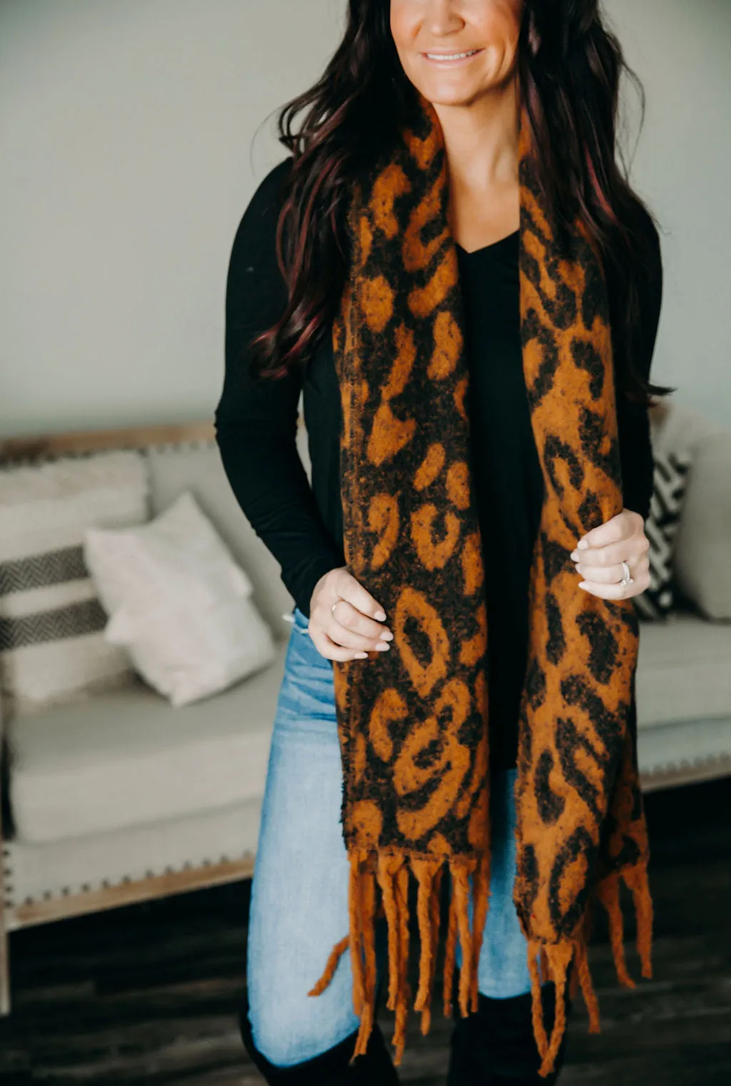 Cheetah Print Long Scarf FINAL SALE