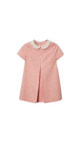 Children's GG Wool Flannel Dress - Pink