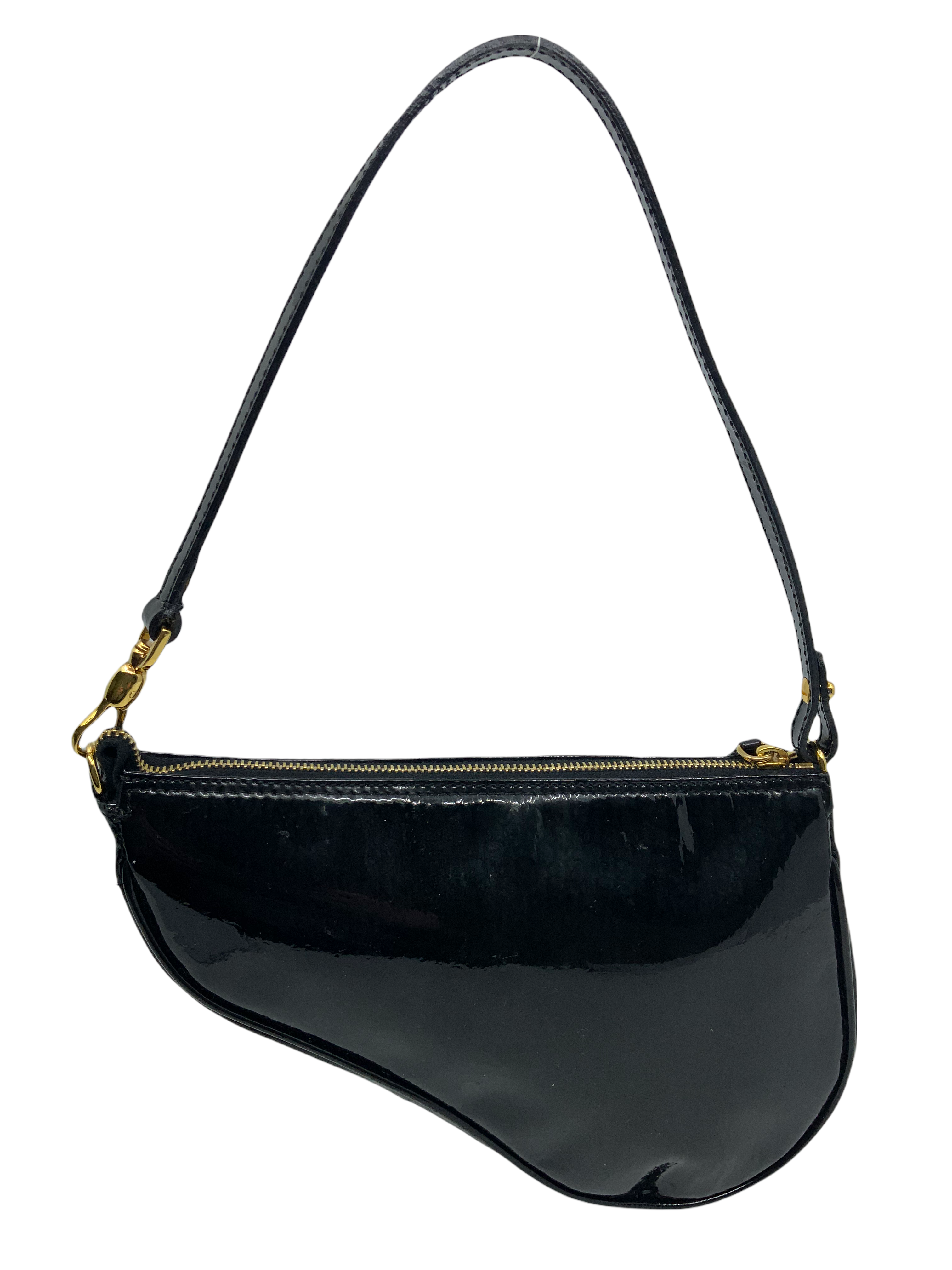 Christian Dior Patent Leather Saddle Bag