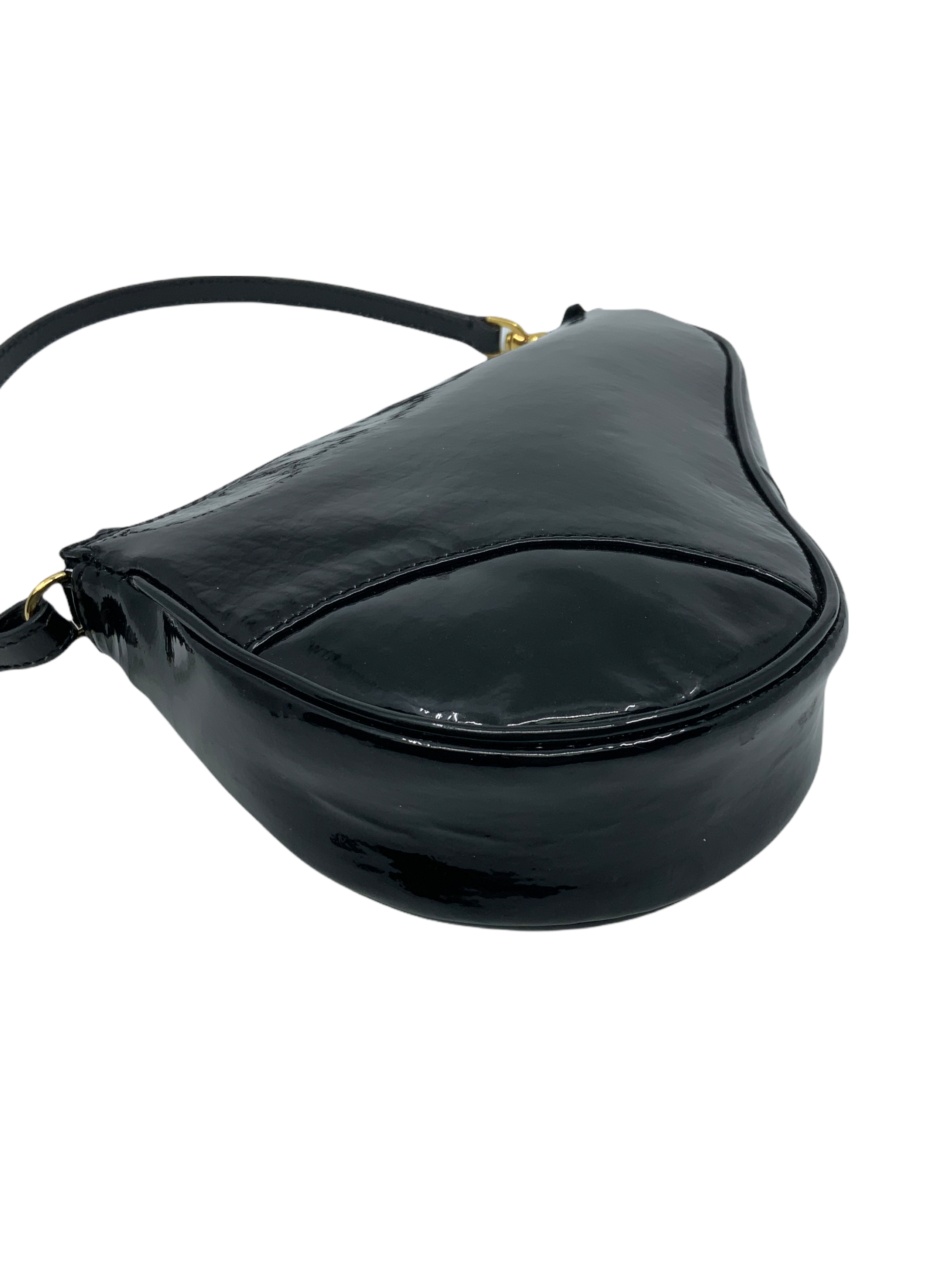 Christian Dior Patent Leather Saddle Bag