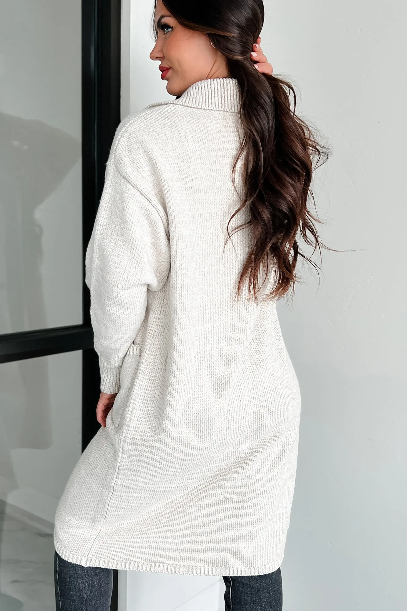 Cozy Winters Long Sweater Cardigan (Oatmeal)