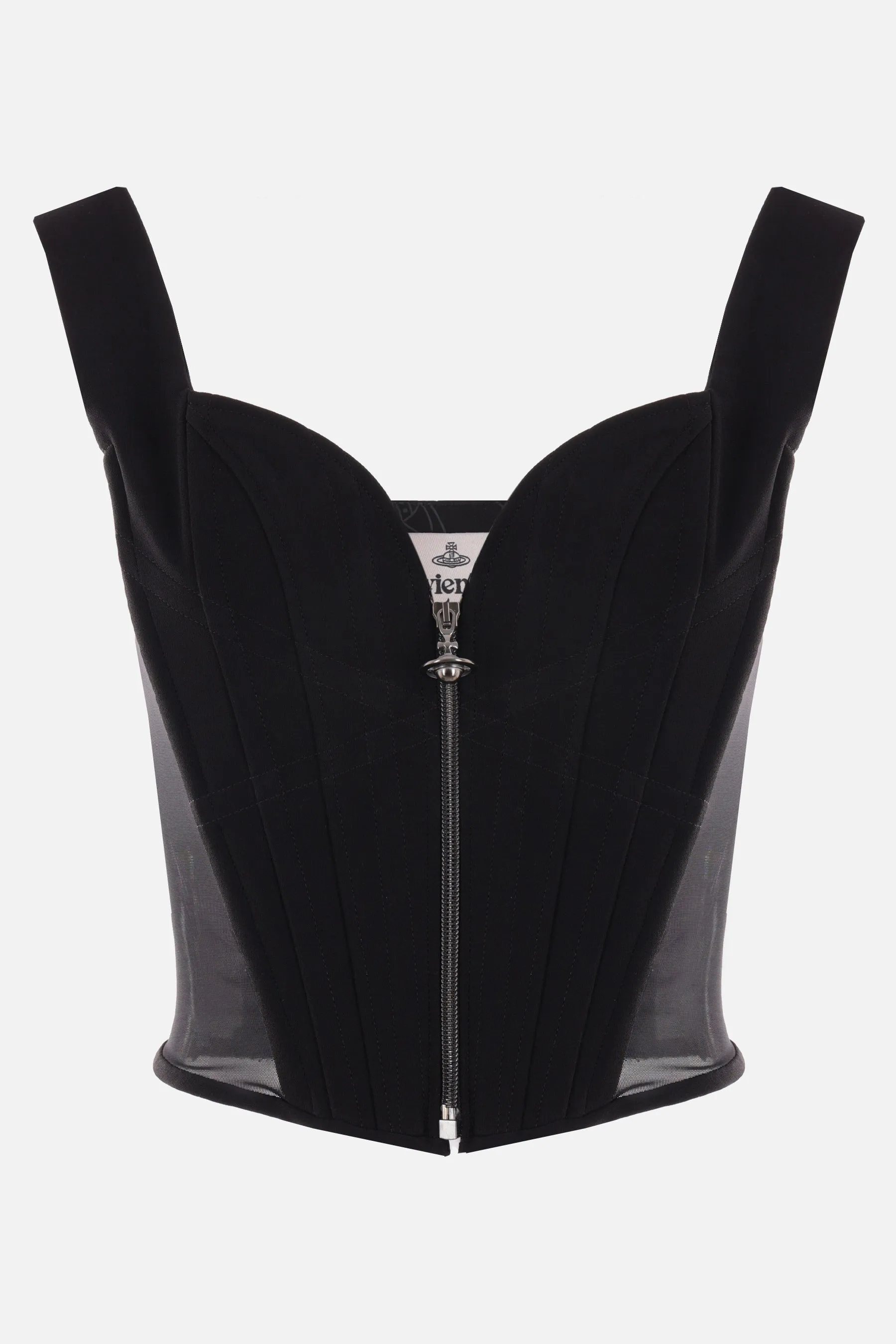 crepe and mesh corset