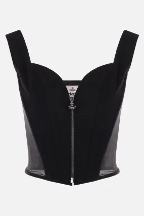 crepe and mesh corset