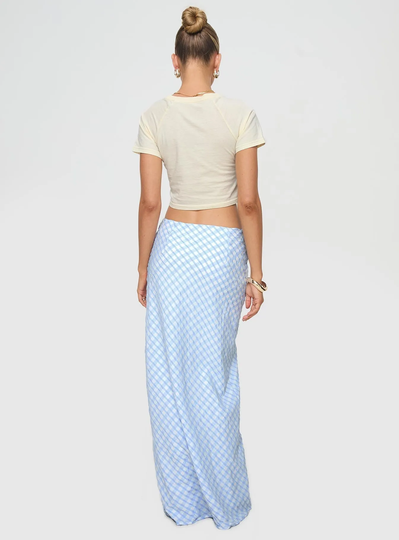 Dont Touch Maxi Skirt Blue Gingham