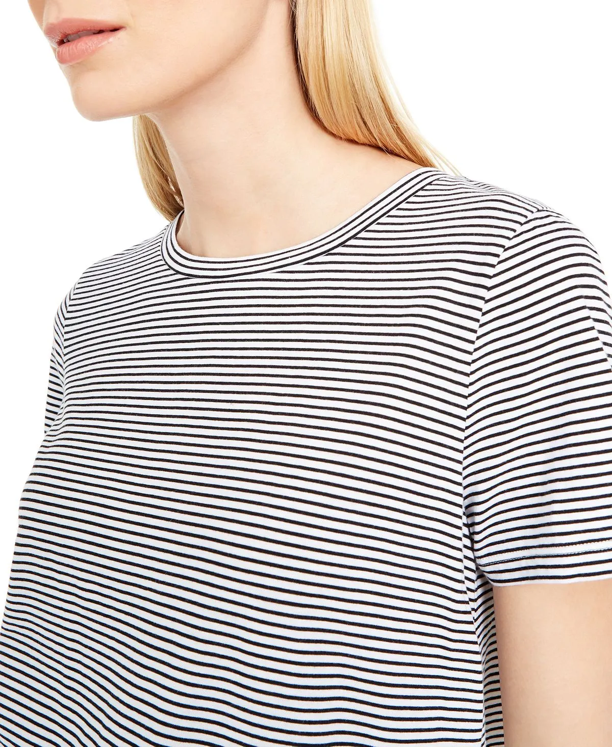 Eileen Fisher Women's Striped Crewneck Top White Size Large