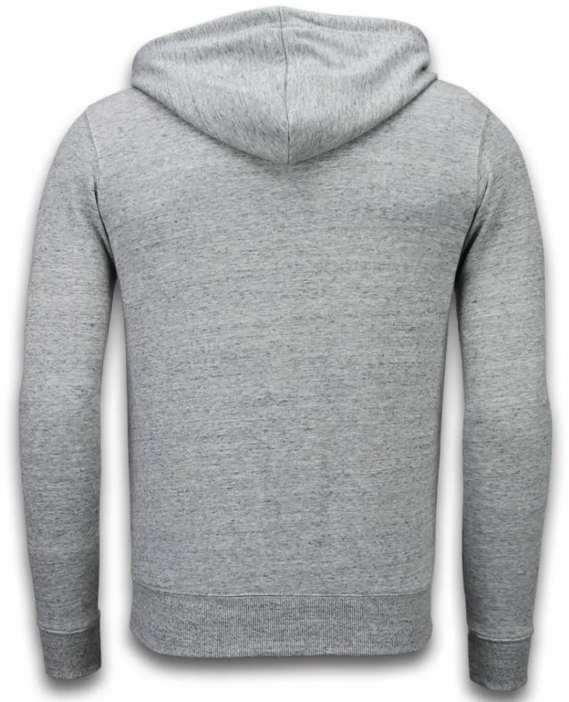 Enos Casual Hoodie - Embroidery American Heritage - Grey