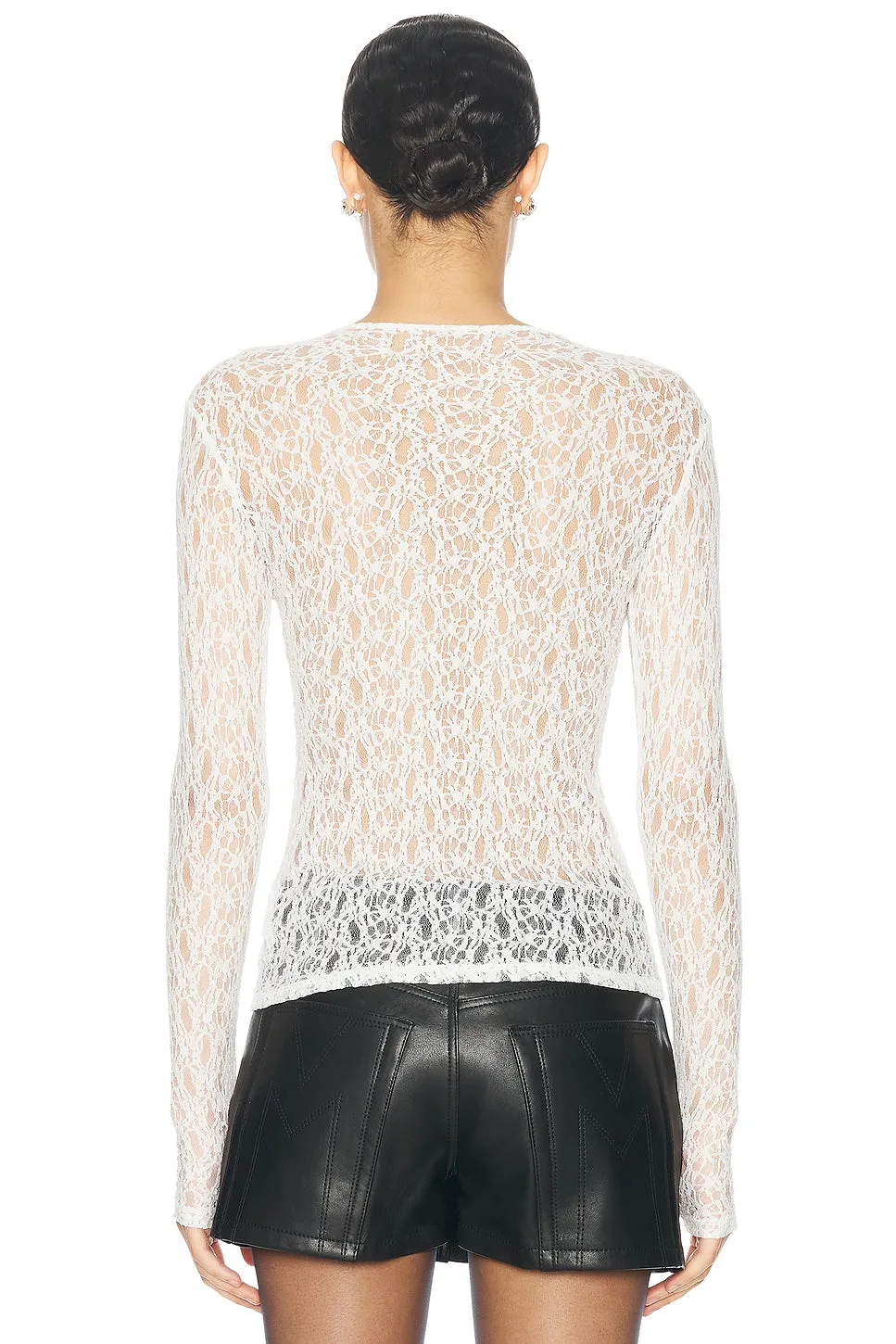 Enza Costa Lace Longsleeve Crewneck Top