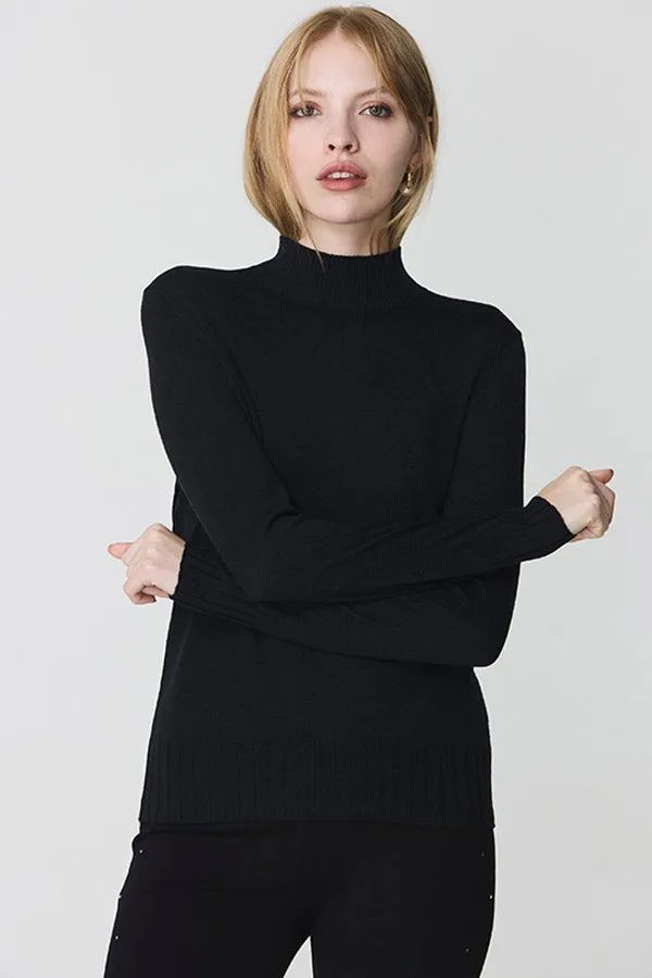 Escorpion BASIC WIDE RIB BLACK TURTLENECK SWEATER