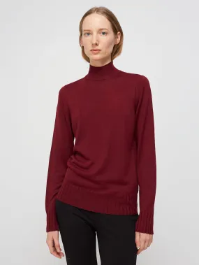 Escorpion BASIC WIDE RIB BURGUNDY TURTLENECK SWEATER