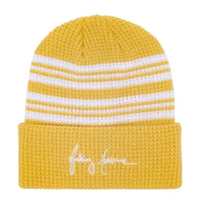 FA Cursive Waffle Cuff Beanie Yellow