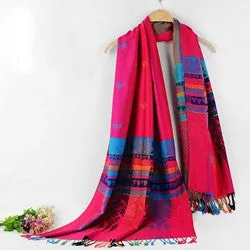 Famous scarf Double Sided Little Bee National Wind luxury Scarf Wrap Shawl cashmereponcho