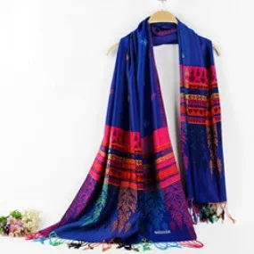 Famous scarf Double Sided Little Bee National Wind luxury Scarf Wrap Shawl cashmereponcho