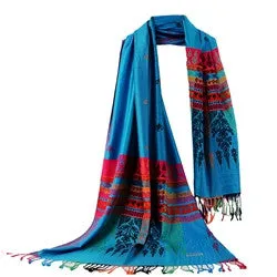 Famous scarf Double Sided Little Bee National Wind luxury Scarf Wrap Shawl cashmereponcho