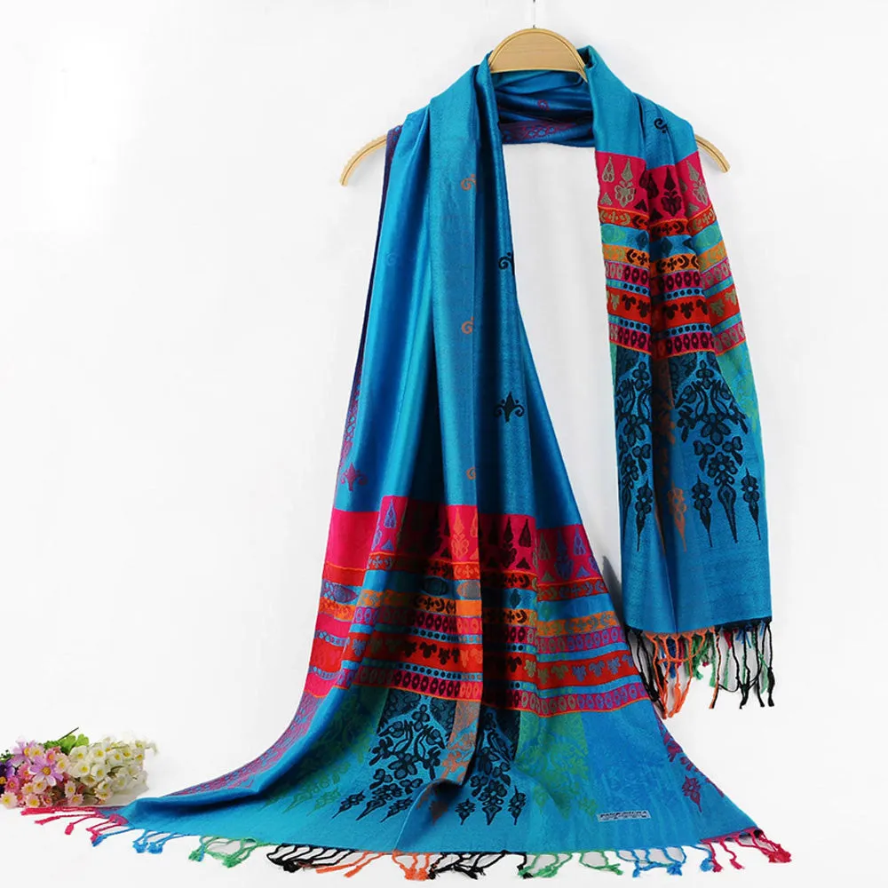 Famous scarf Double Sided Little Bee National Wind luxury Scarf Wrap Shawl cashmereponcho