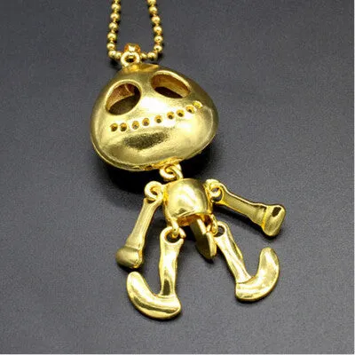 Femal Vintage Jewelry Big Eyes UFO Alien Skull Head Pendants Long Sweater Chain Necklaces for Women SM6