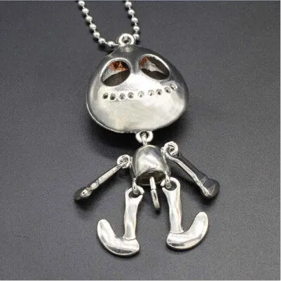 Femal Vintage Jewelry Big Eyes UFO Alien Skull Head Pendants Long Sweater Chain Necklaces for Women SM6