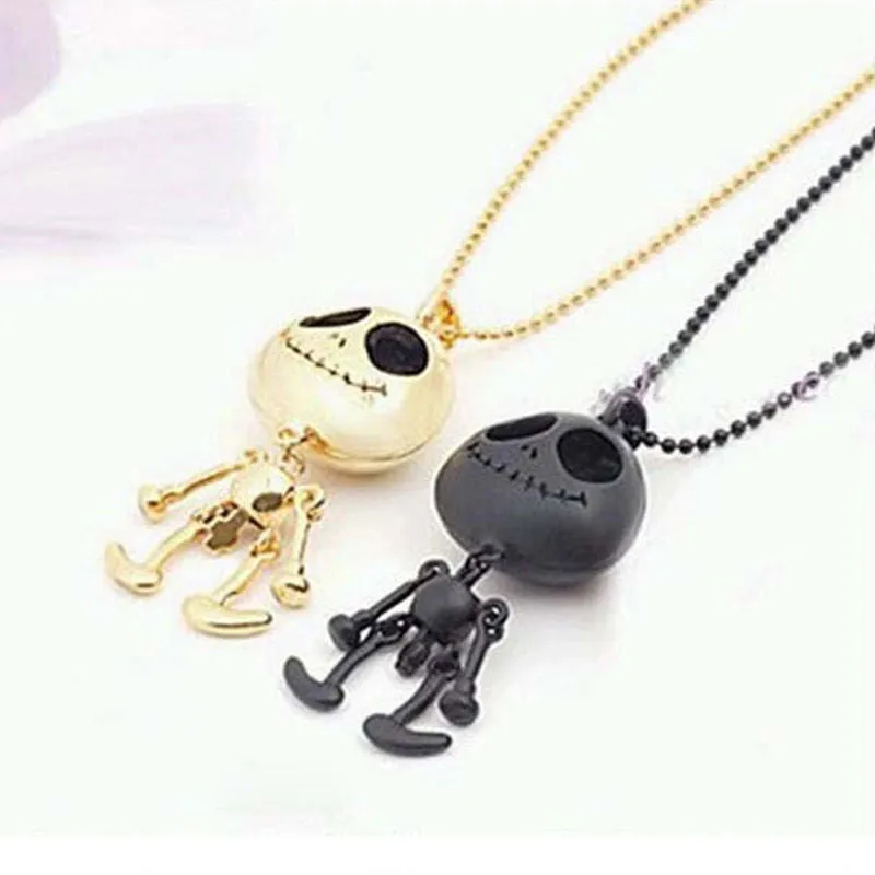 Femal Vintage Jewelry Big Eyes UFO Alien Skull Head Pendants Long Sweater Chain Necklaces for Women SM6