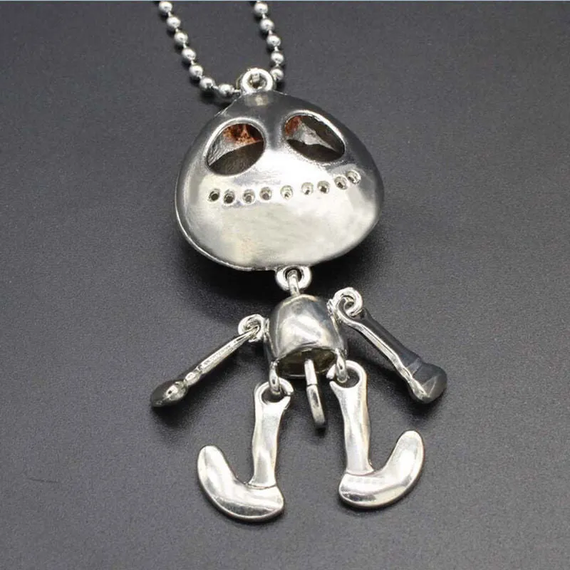 Femal Vintage Jewelry Big Eyes UFO Alien Skull Head Pendants Long Sweater Chain Necklaces for Women SM6