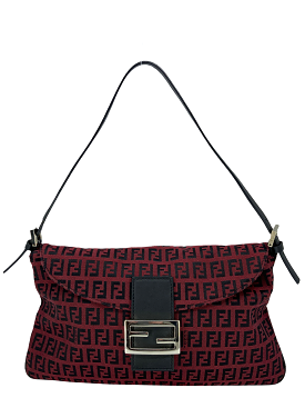 Fendi Zucchino FF Monogram Double Flap Baguette